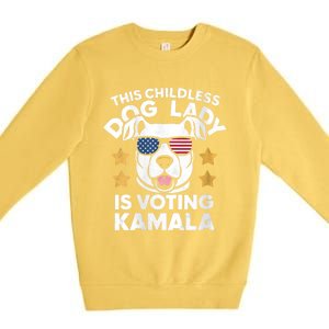 This Childless Dog Lady Ladies Is Voting Kamala Election 24 Premium Crewneck Sweatshirt