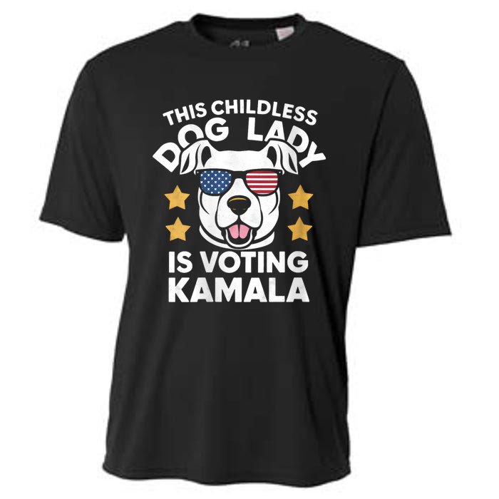 This Childless Dog Lady Ladies Is Voting Kamala Election 24 Cooling Performance Crew T-Shirt