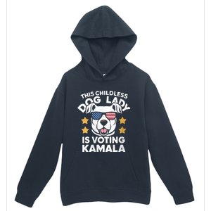 This Childless Dog Lady Ladies Is Voting Kamala Election 24 Urban Pullover Hoodie