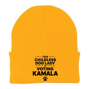 This Childless Dog Lady Ladies Is Voting Kamala Election 24 Knit Cap Winter Beanie