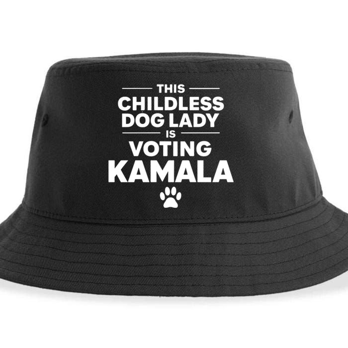 This Childless Dog Lady Ladies Is Voting Kamala Election 24 Sustainable Bucket Hat