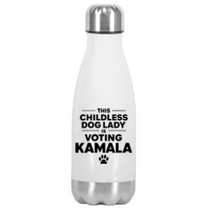 This Childless Dog Lady Ladies Is Voting Kamala Election 24 Stainless Steel Insulated Water Bottle