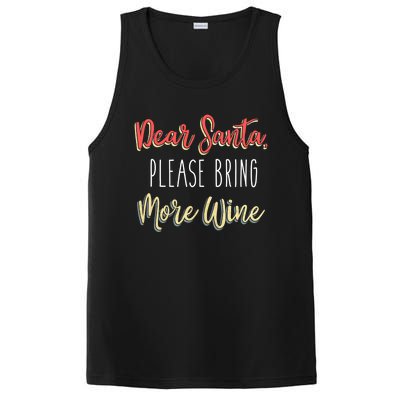 Trendy Christmas Dear Santa Please Bring More Wine Gift PosiCharge Competitor Tank