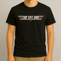 Top Cat Dad Funny Vintage 80's Gift Cat Father Father's Day T-Shirt