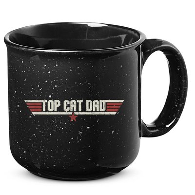 Top Cat Dad Funny Vintage 80's Gift Cat Father Father's Day 15oz Campfire Ceramic Mug