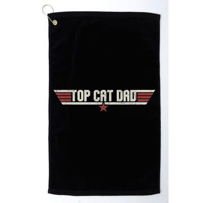 Top Cat Dad Funny Vintage 80's Gift Cat Father Father's Day Golf Towel