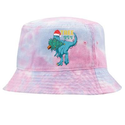 Trex Christmas Dinosaur Matching Costume Funny Tree Rex Gift Tie-Dyed Bucket Hat