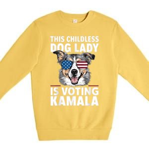 This Childless Dog Lady Is Voting Kamala Harris 2024 Premium Crewneck Sweatshirt