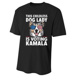 This Childless Dog Lady Is Voting Kamala Harris 2024 Performance Sprint T-Shirt