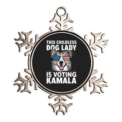 This Childless Dog Lady Is Voting Kamala Harris 2024 Metallic Star Ornament