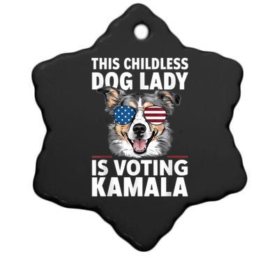 This Childless Dog Lady Is Voting Kamala Harris 2024 Ceramic Star Ornament