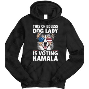 This Childless Dog Lady Is Voting Kamala Harris 2024 Tie Dye Hoodie