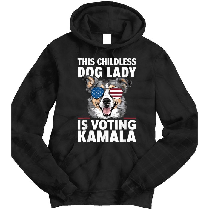 This Childless Dog Lady Is Voting Kamala Harris 2024 Tie Dye Hoodie