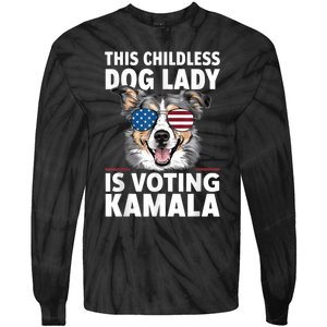 This Childless Dog Lady Is Voting Kamala Harris 2024 Tie-Dye Long Sleeve Shirt