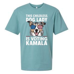 This Childless Dog Lady Is Voting Kamala Harris 2024 Sueded Cloud Jersey T-Shirt