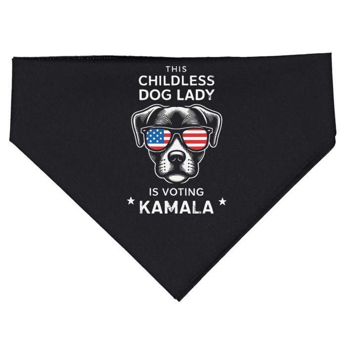 This Childless Dog Lady Is Voting Kamala Harris 2024 USA-Made Doggie Bandana