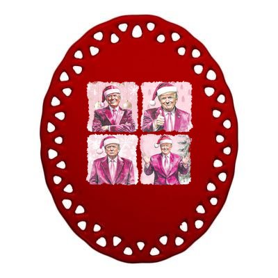 Trump Christmas Daddys Home 45 47 Trump Won Again Maga Ceramic Oval Ornament