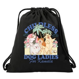 This Childless Dog Lady Is Voting Kamalaharris 2024 Drawstring Bag