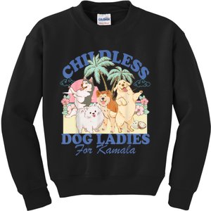 This Childless Dog Lady Is Voting Kamalaharris 2024 Kids Sweatshirt