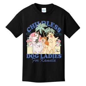 This Childless Dog Lady Is Voting Kamalaharris 2024 Kids T-Shirt