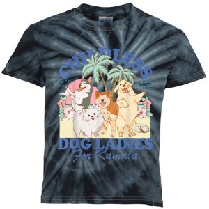 This Childless Dog Lady Is Voting Kamalaharris 2024 Kids Tie-Dye T-Shirt