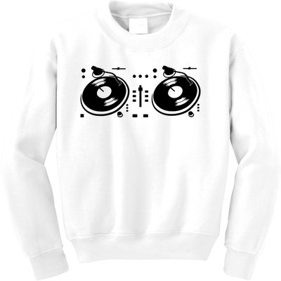 Two Channel Dj Controller Sketch Kids Sweatshirt