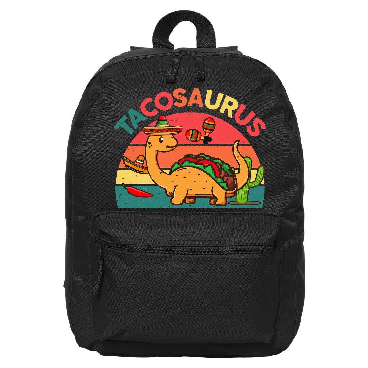 Tacosaurus Cinco De Mayo Taco Dinosaur 16 in Basic Backpack
