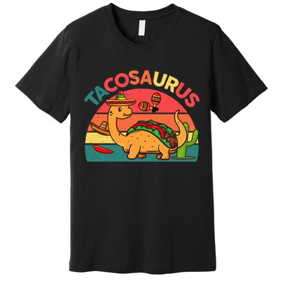 Tacosaurus Cinco De Mayo Taco Dinosaur Premium T-Shirt