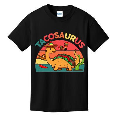 Tacosaurus Cinco De Mayo Taco Dinosaur Kids T-Shirt