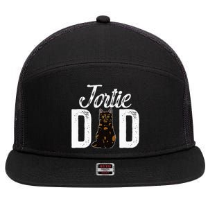 Tortie Cat Dad Tortoiseshell Cat Owner Tortie Cat Lover 7 Panel Mesh Trucker Snapback Hat