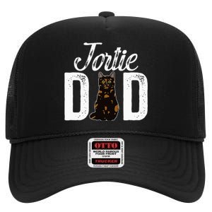 Tortie Cat Dad Tortoiseshell Cat Owner Tortie Cat Lover High Crown Mesh Back Trucker Hat