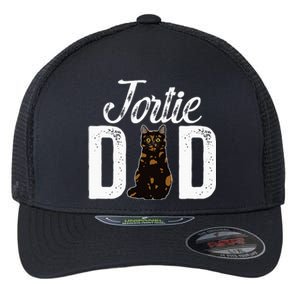 Tortie Cat Dad Tortoiseshell Cat Owner Tortie Cat Lover Flexfit Unipanel Trucker Cap