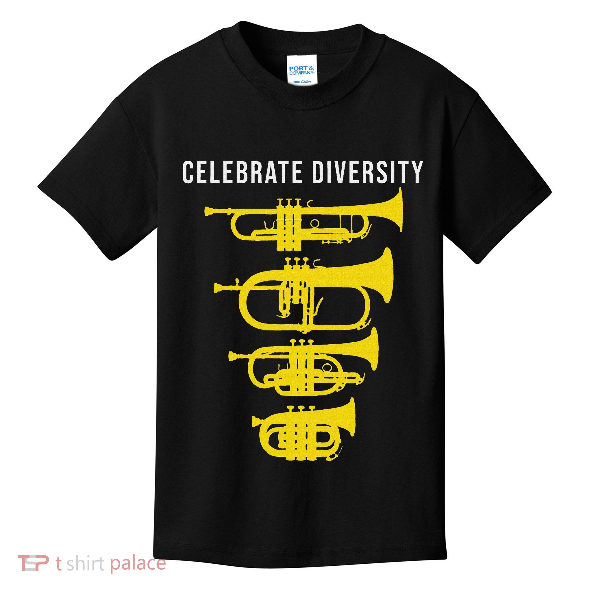 Trumpet Celebrate Diversity Cornet Flugelhorn Kids T-Shirt