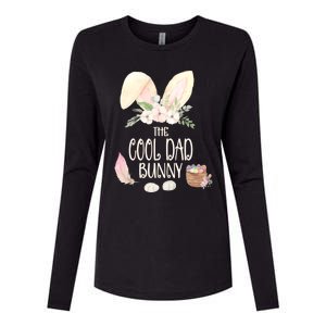 The Cool Dad Bunny Family Matching Group Easter Gift Pajama Funny Gift Womens Cotton Relaxed Long Sleeve T-Shirt