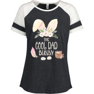 The Cool Dad Bunny Family Matching Group Easter Gift Pajama Funny Gift Enza Ladies Jersey Colorblock Tee