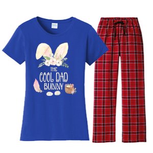 The Cool Dad Bunny Family Matching Group Easter Gift Pajama Funny Gift Women's Flannel Pajama Set