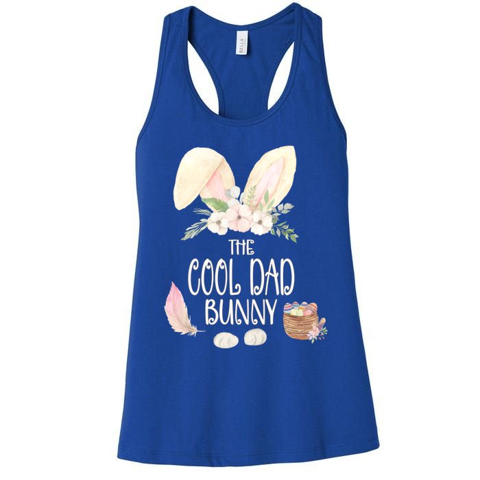 The Cool Dad Bunny Family Matching Group Easter Gift Pajama Funny Gift Women's Racerback Tank