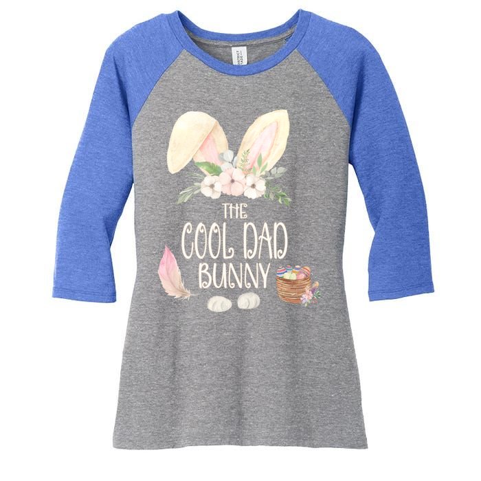 The Cool Dad Bunny Family Matching Group Easter Gift Pajama Funny Gift Women's Tri-Blend 3/4-Sleeve Raglan Shirt