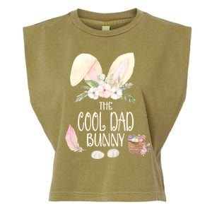 The Cool Dad Bunny Family Matching Group Easter Gift Pajama Funny Gift Garment-Dyed Women's Muscle Tee