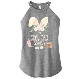 The Cool Dad Bunny Family Matching Group Easter Gift Pajama Funny Gift Women's Perfect Tri Rocker Tank