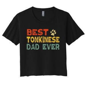 Tonkinese Cat Dad Owner Breeder Lover Kitten Women's Crop Top Tee