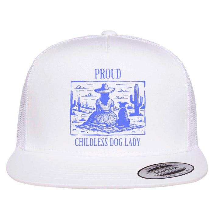 This Childless Dog Lady Is Voting Kamala Proud Childless Dog Lady Flat Bill Trucker Hat