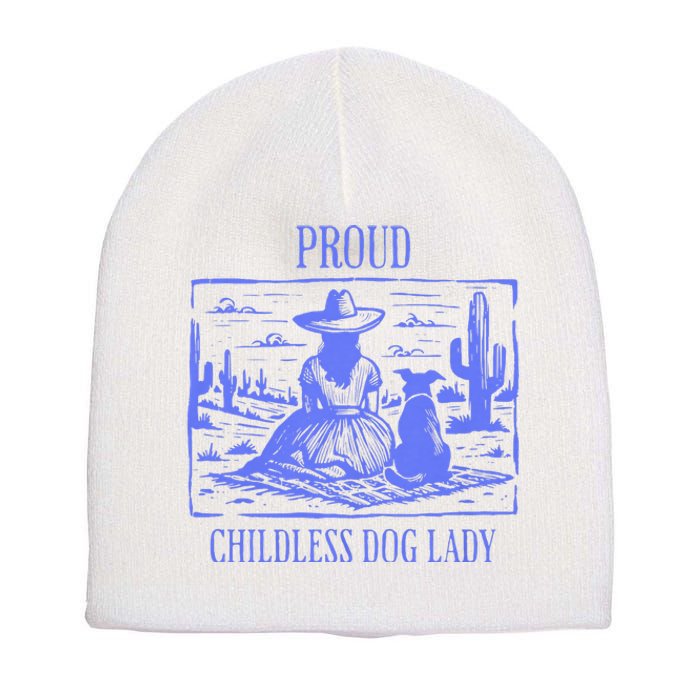 This Childless Dog Lady Is Voting Kamala Proud Childless Dog Lady Short Acrylic Beanie