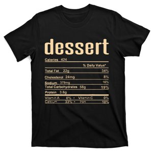 Thanksgiving Christmas Dessert Nutrition Fact T-Shirt