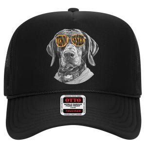 Tennessee Coonhound Dog Sport Lovers Tennessee Tri Stars High Crown Mesh Back Trucker Hat