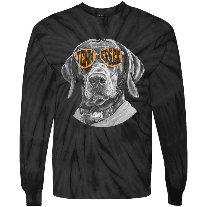 Tennessee Coonhound Dog Sport Lovers Tennessee Tri Stars Tie-Dye Long Sleeve Shirt