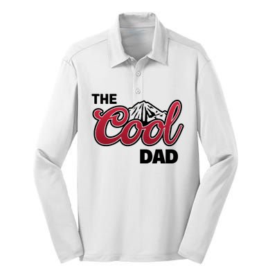 The Cool Dad Funny Fathers Day Silk Touch Performance Long Sleeve Polo