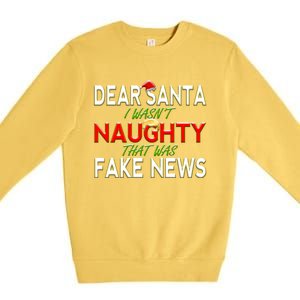 Trump Christmas Dear Santa Fake News Meme Gift Cool Gift Premium Crewneck Sweatshirt