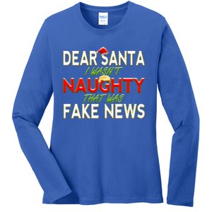 Trump Christmas Dear Santa Fake News Meme Gift Cool Gift Ladies Long Sleeve Shirt