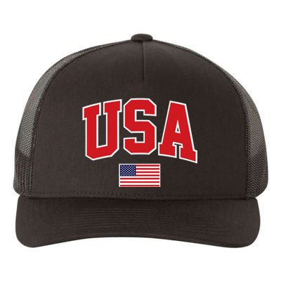 Trendy Classic Design USA Flag Premium Yupoong Adult 5-Panel Trucker Hat